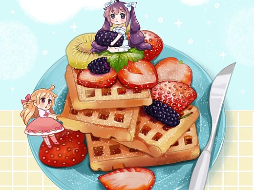 美食插画练习--华夫饼