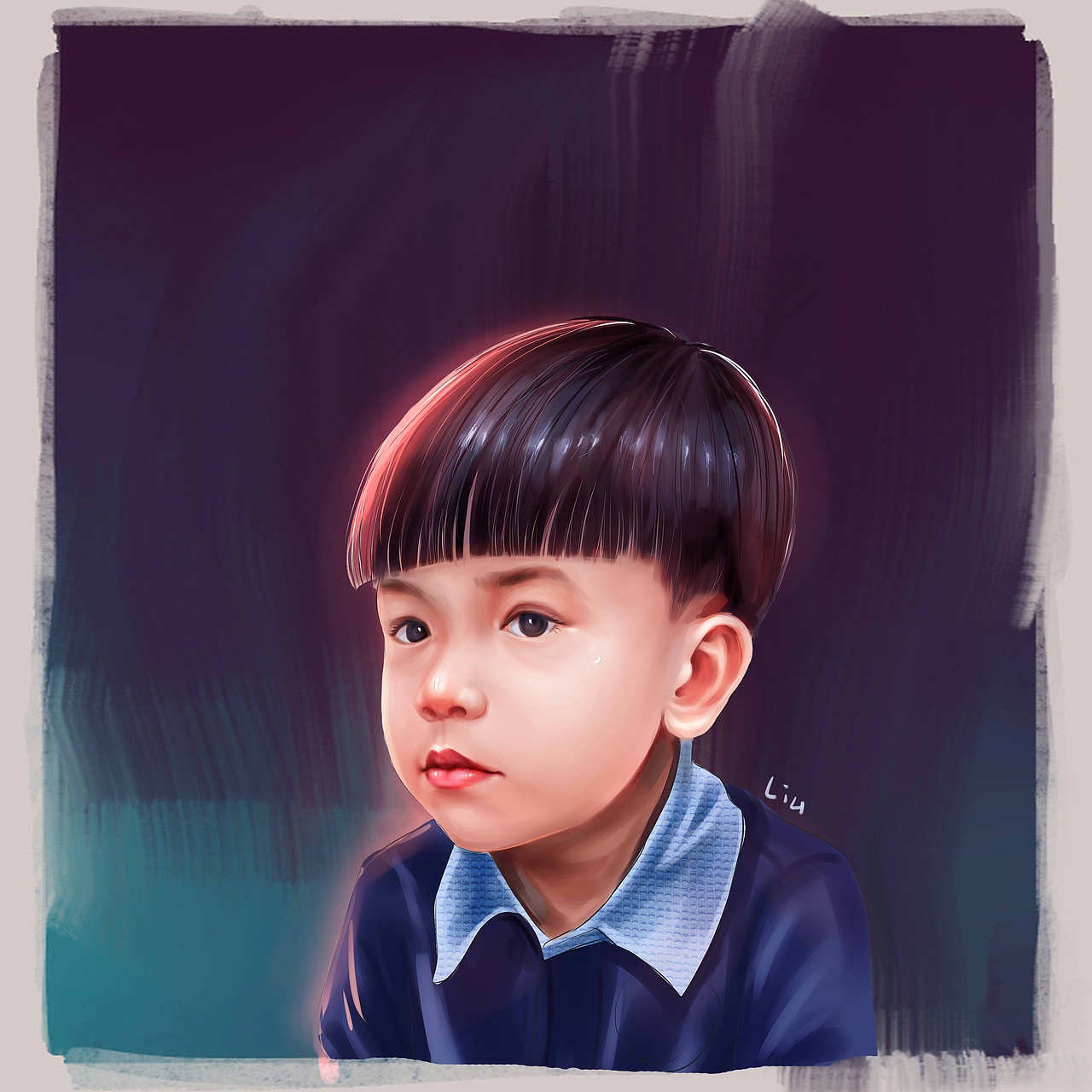 儿童手绘头像 头像插画 