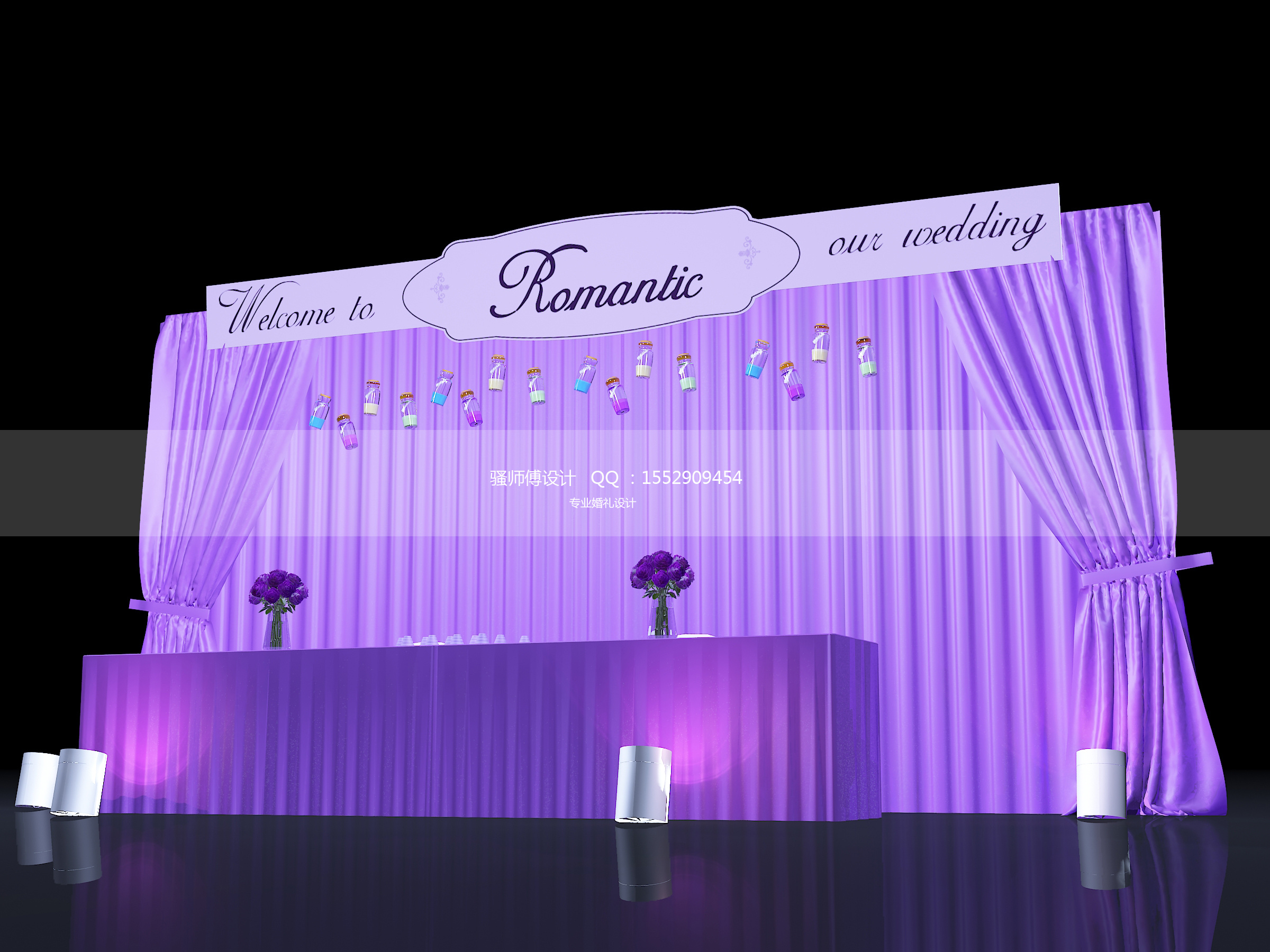 YHwedding婚礼设计 紫色婚礼3D效果图|空间|舞台美术|YHwedding - 原创作品 - 站酷 (ZCOOL)
