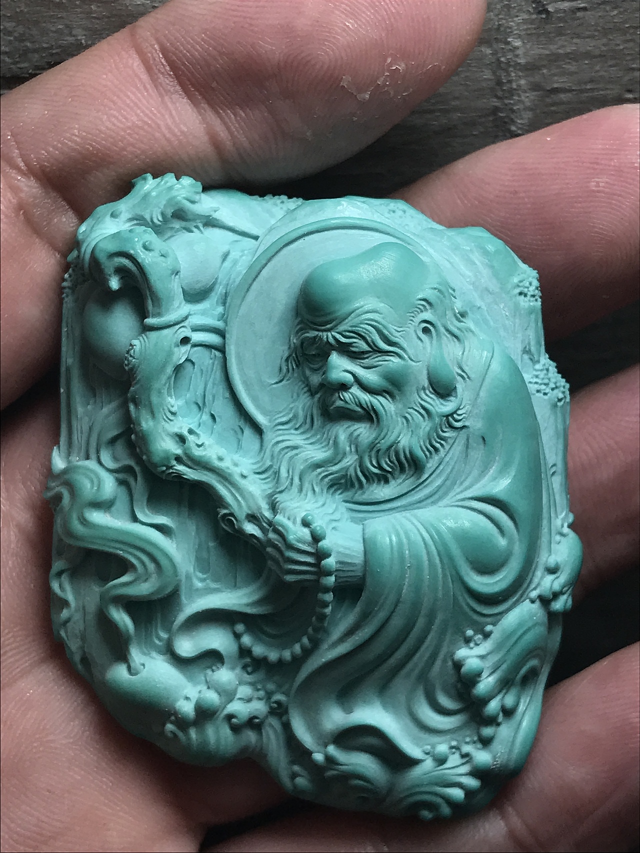 绿松石-《达摩渡江》