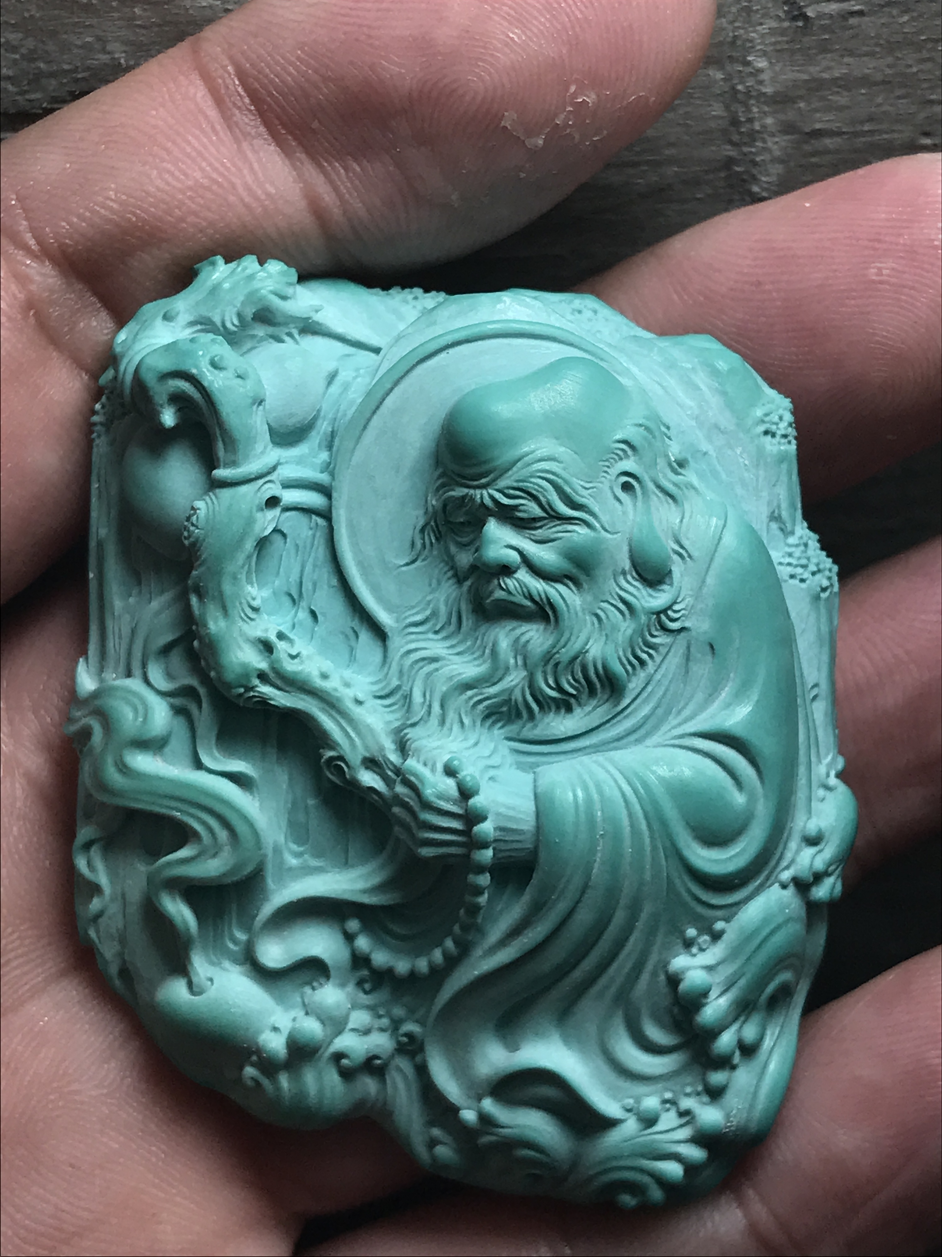 绿松石-《达摩渡江》