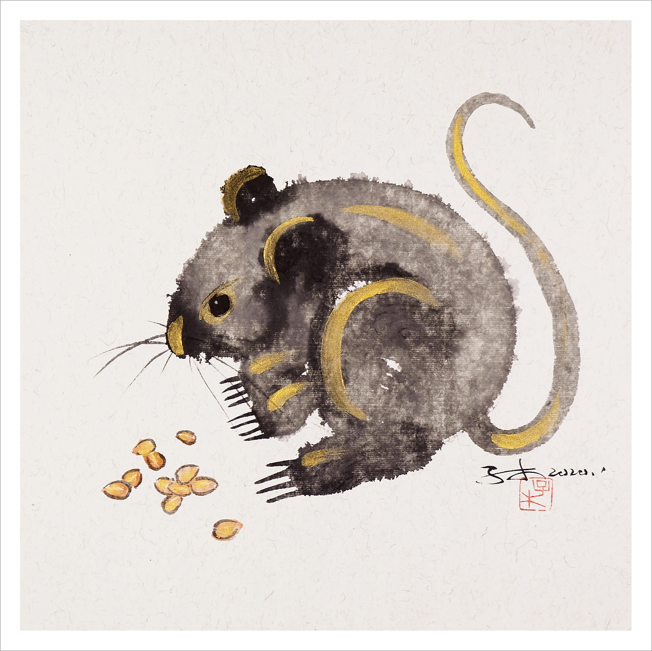 Mouse Chinese Painting Ink Animal Creative Design, Mouse, Traditional ...