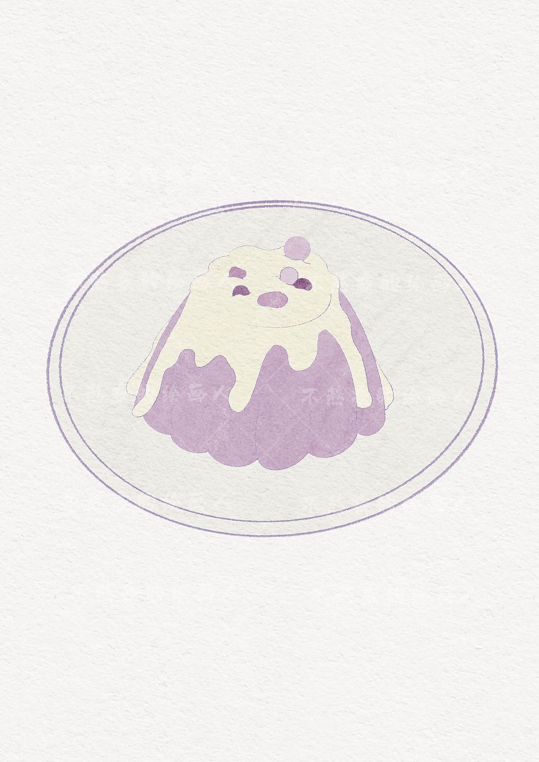 挑战画66个美食|第③弹·芋泥奶冻