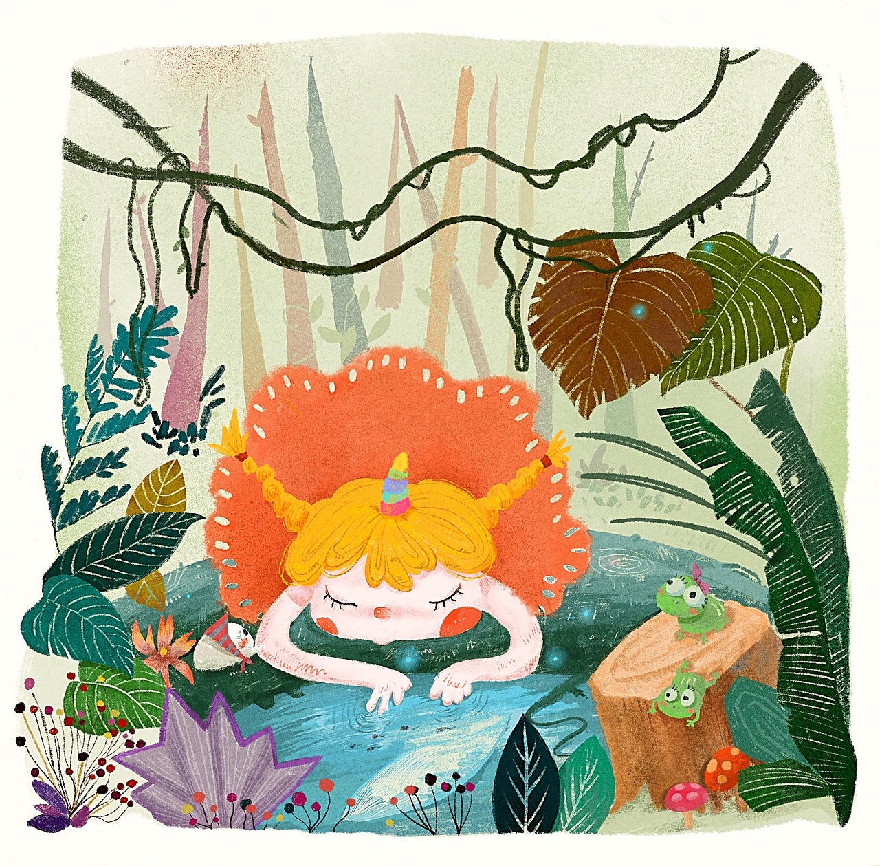 森林里的小精灵（图ZMTc0Nzk5OTg4） - 儿童插画 - 站酷设计师画一坨板板兔原创素材 - 站酷ZCOOL