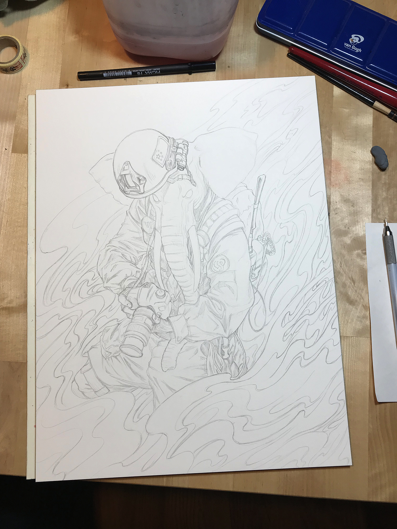 给旧友的画——象（图ZMTQ3MDQ2Nzg0） - 艺术插画 - 站酷设计师北冥猫原创素材 - 站酷ZCOOL