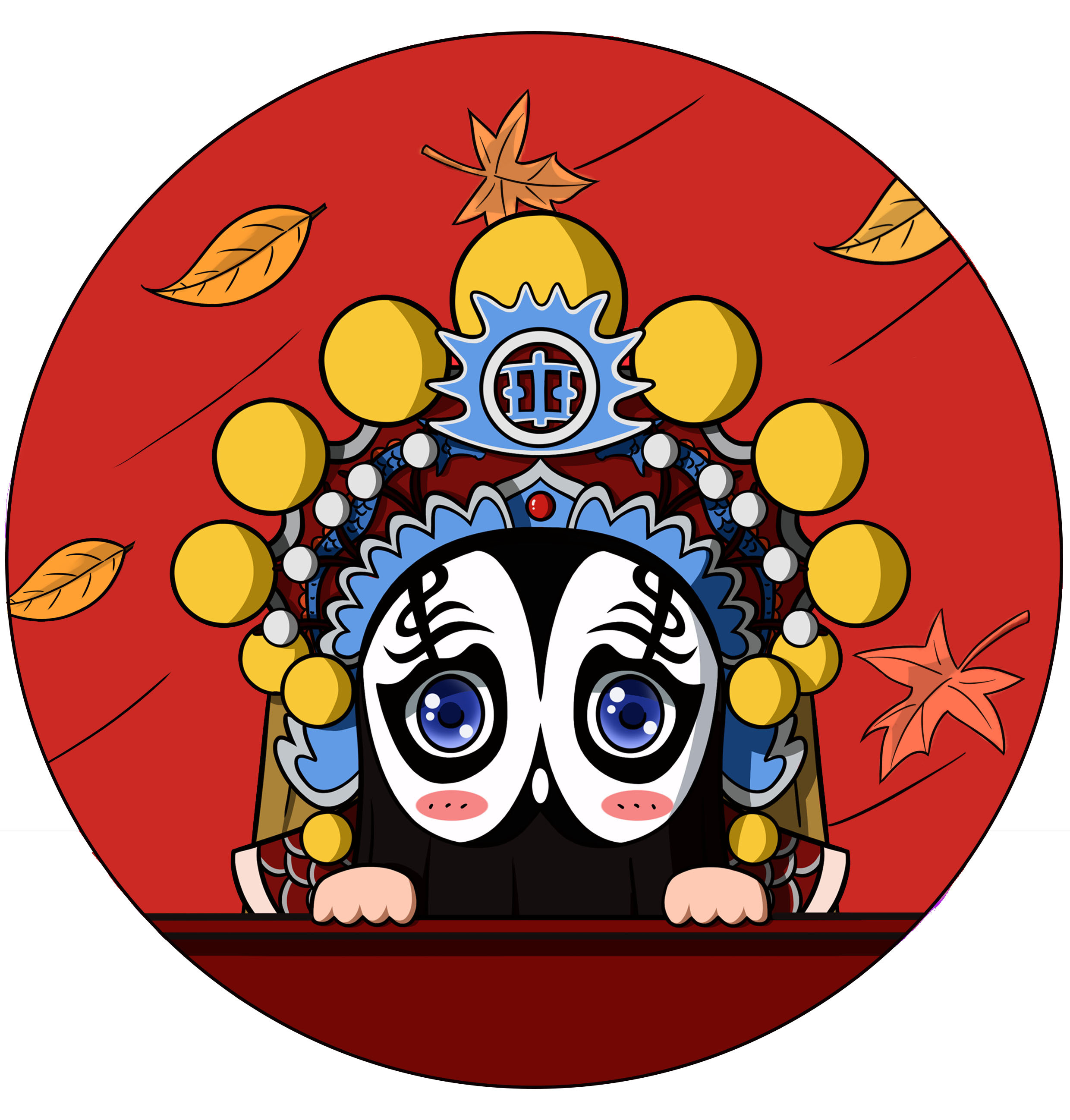 中国风传统文化戏曲人物粉杉合袖插画图片-千库网