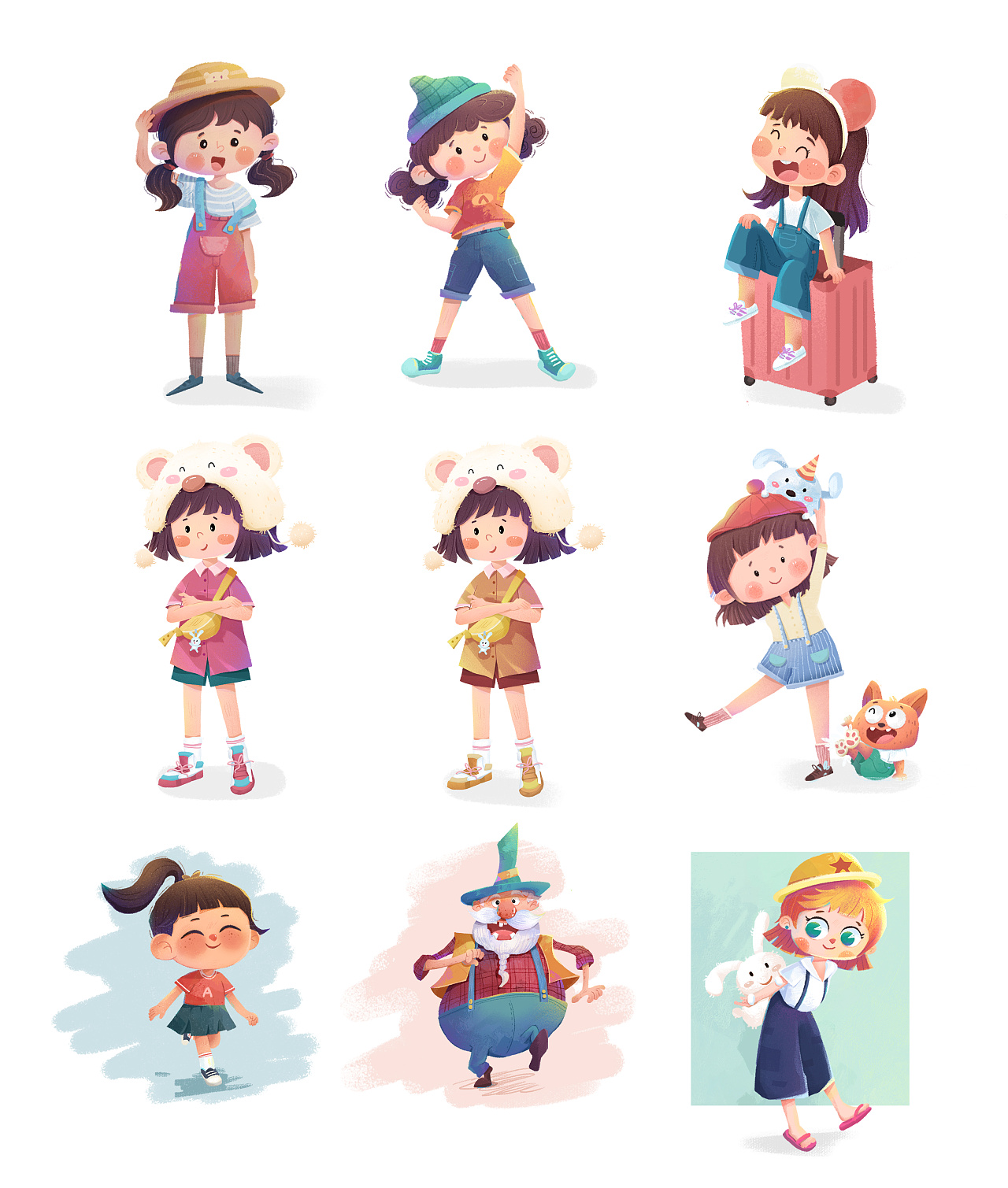 小女孩系列绘画过程