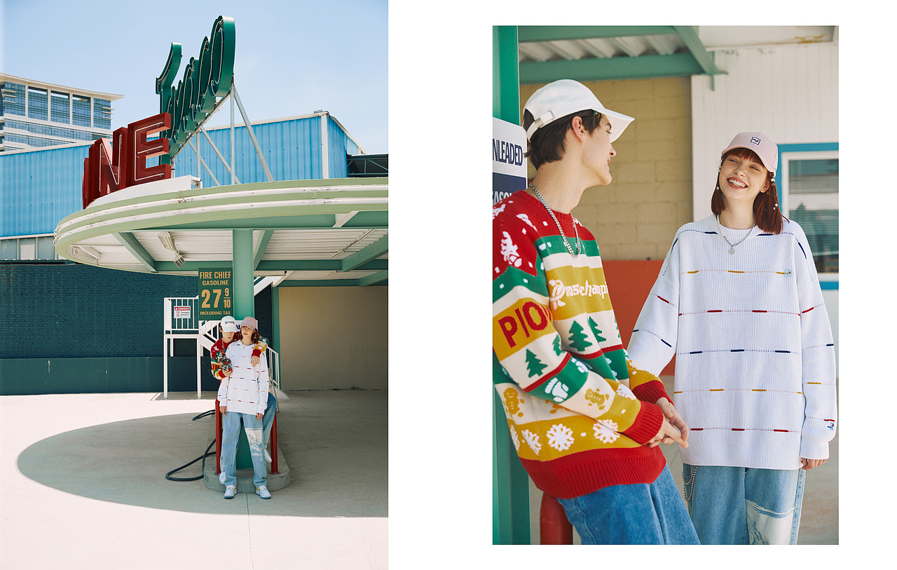 法国公鸡冠军棉衣女宽松粉色灯芯绒拼色棉服连帽