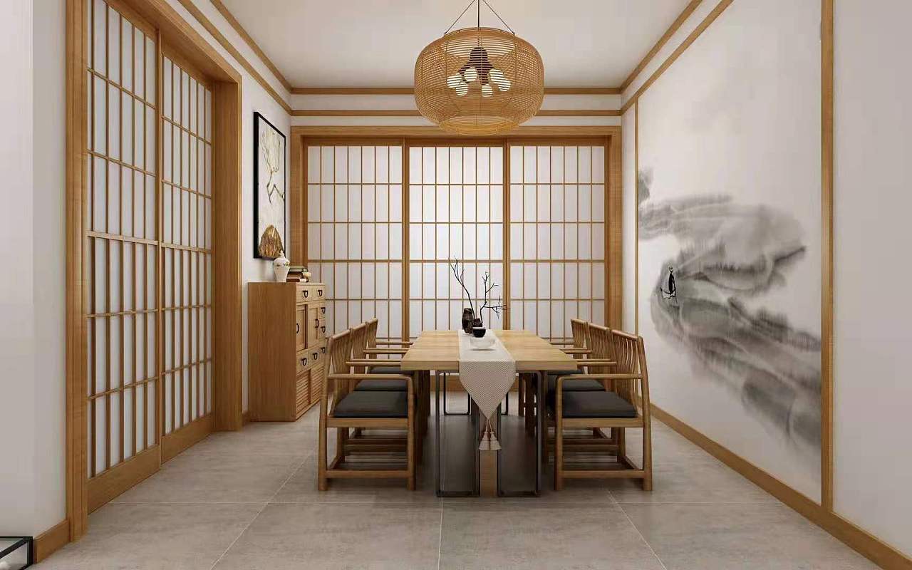 日式茶室餐厅模型SU模型下载[ID:104153282]_建E室内设计网