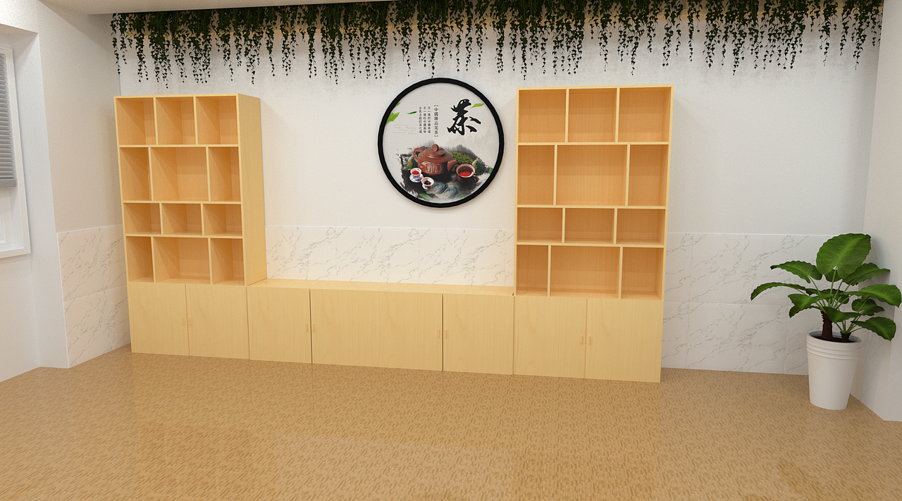 C4D 茶室效果图