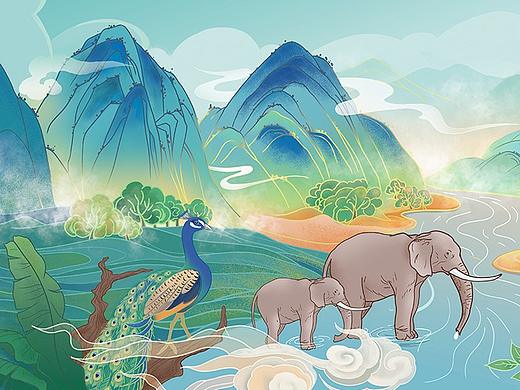 【版纳风情】茶叶插画