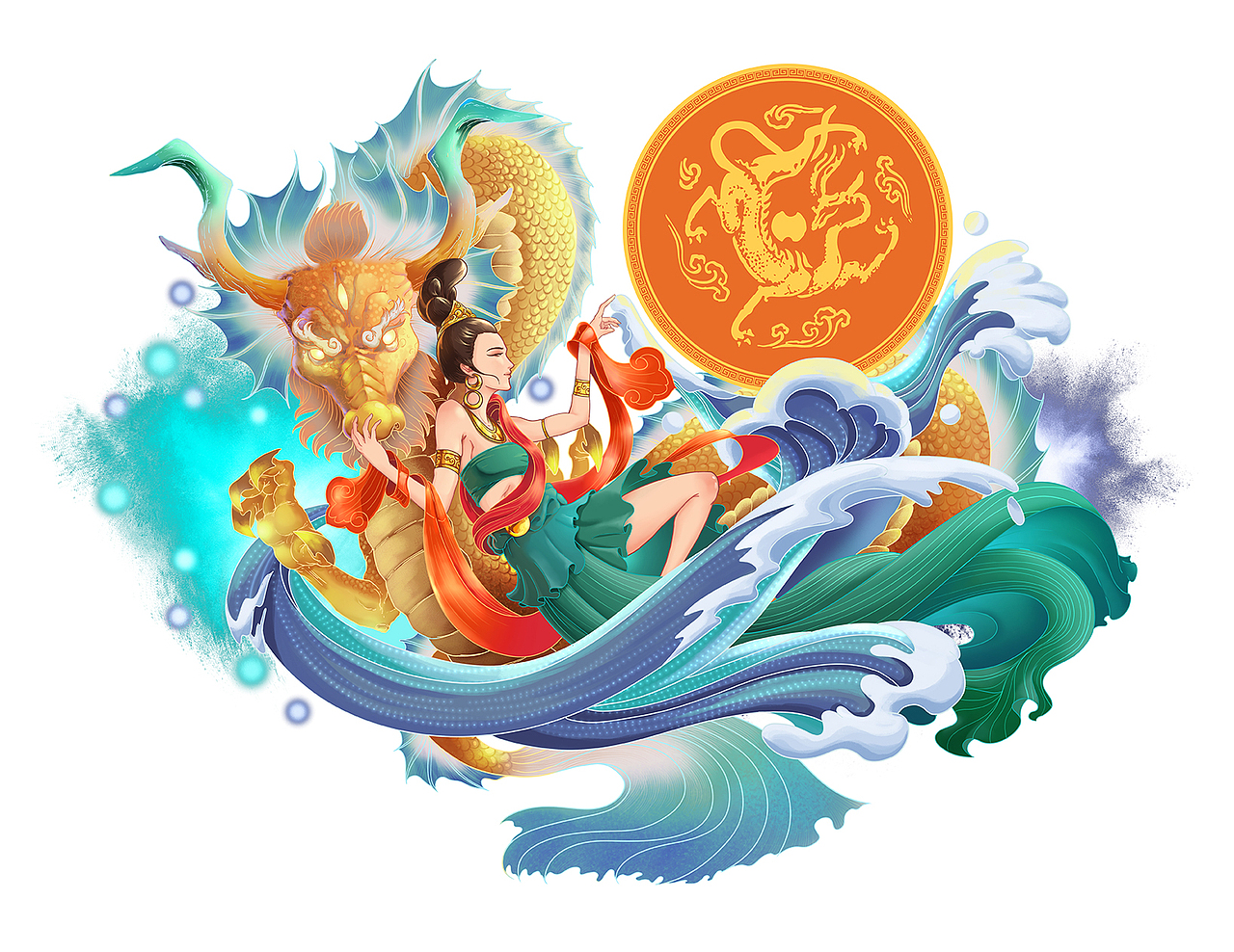 千里江山龙飞跃（图ZMjcxNzU1MTAw） - 艺术插画 - 站酷设计师小汤汤的汤原创素材 - 站酷ZCOOL