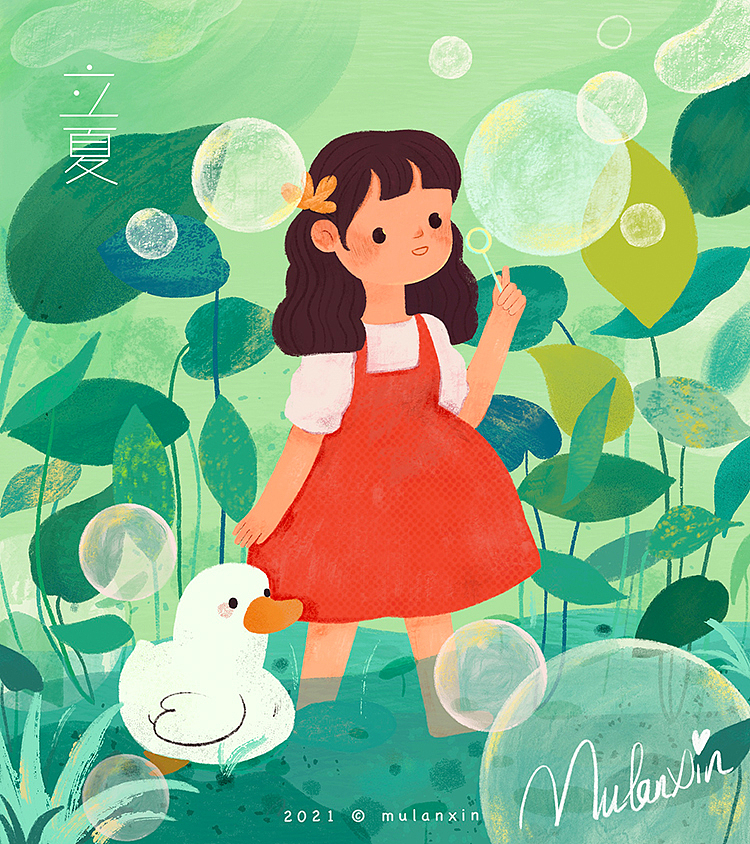 画节气|四月,ipad绘节气