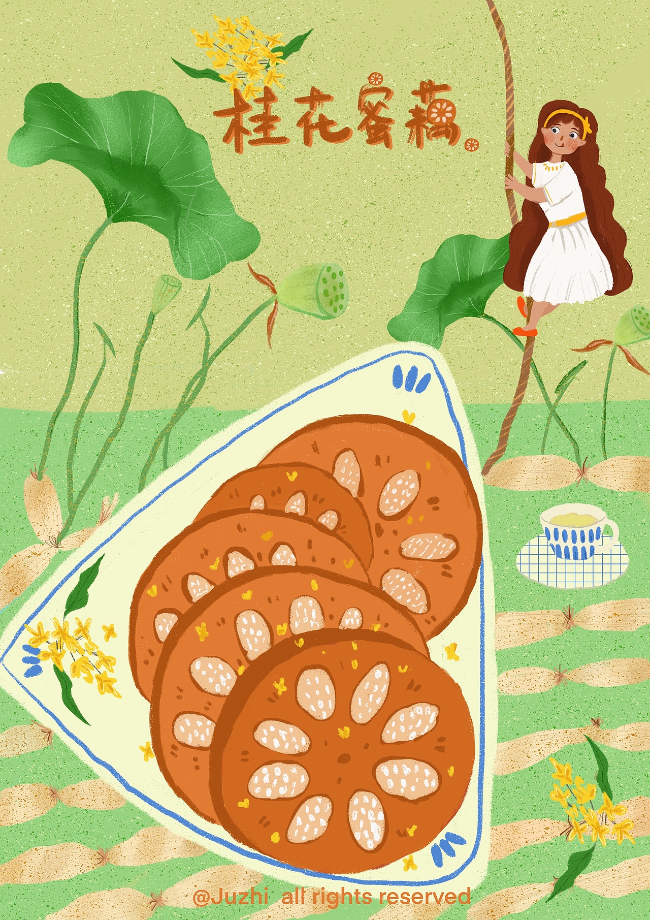 杭州美食插畫創(chuàng)作（圖ZMjY1ODgzODgw） - 商業(yè)插畫 - 站酷設計師橘橘枳原創(chuàng)素材 - 站酷ZCOOL