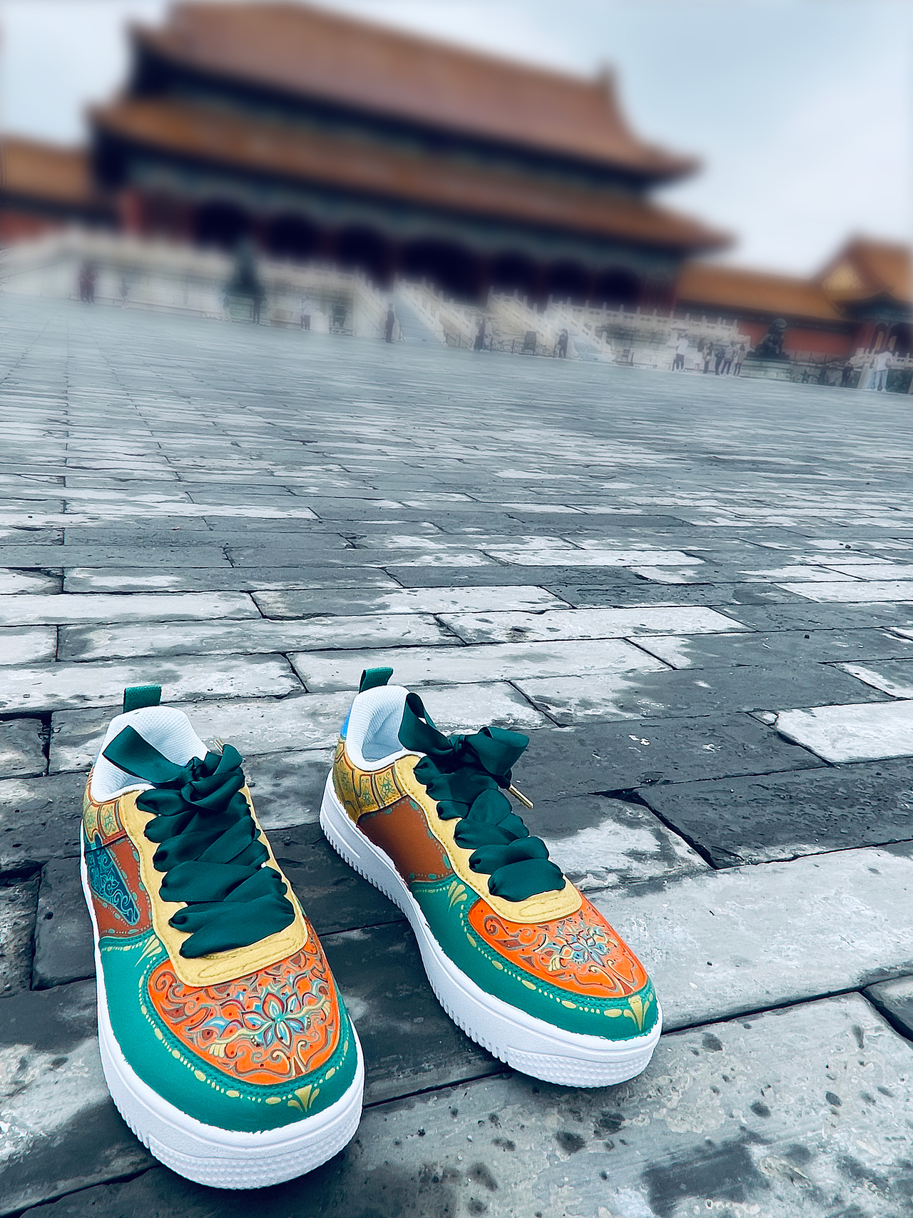 【手绘自制】鸿星尔克敦煌配色国潮鞋履设计（图ZMjcyMTQyMjE2） - 鞋履设计 - 站酷设计师琯朗原创素材 - 站酷ZCOOL