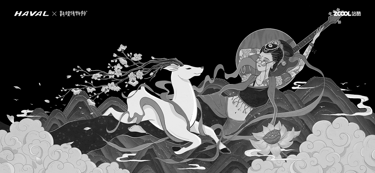 哈弗×敦煌 | 一鹿生花（图ZMjg4MDc2MDk2） - 图案 - 站酷设计师酷比品牌设计原创素材 - 站酷ZCOOL