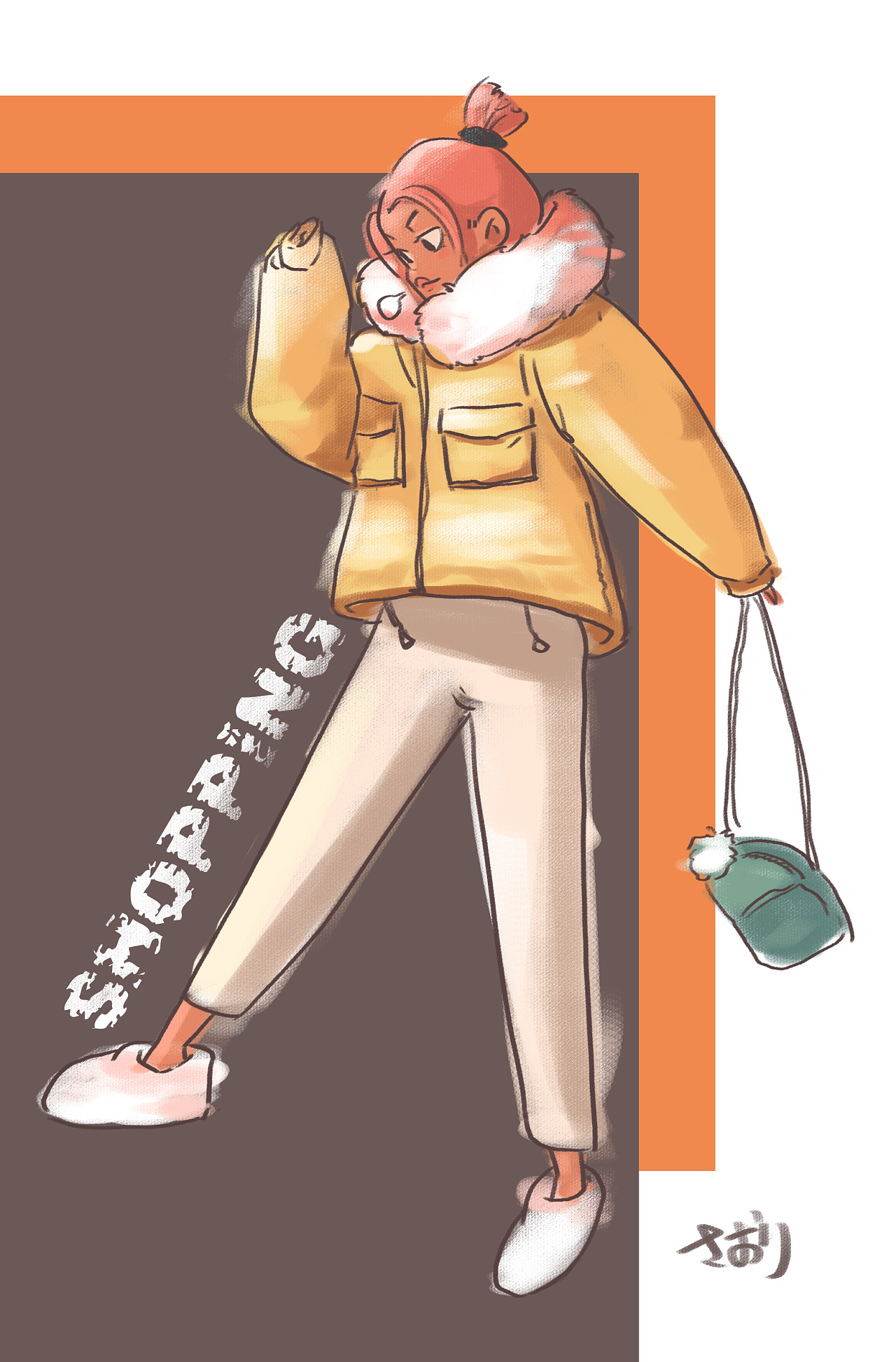 日涂 黑妞的小黄羽绒服