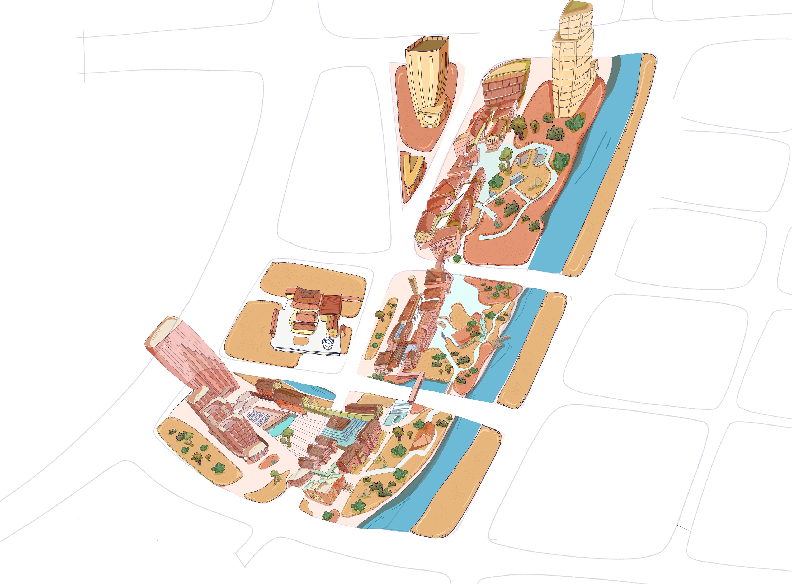 《艺尚小镇》手绘地图设计