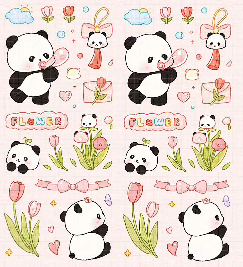原创贴纸｜熊猫贴贴纸（图ZMzY3OTM4MDk2） - 其他 - 站酷设计师youki倩原创素材 - 站酷ZCOOL