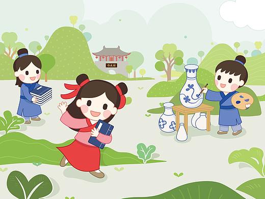 中国传统文化体验项目宣传插画（个人主页-ZNDEwNTY2NDQ=） - 商业插画 - 站酷设计师插画师酸酸原创素材 - 站酷ZCOOL