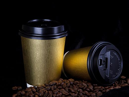纸杯样机奶茶杯咖啡杯金色纹理纸杯