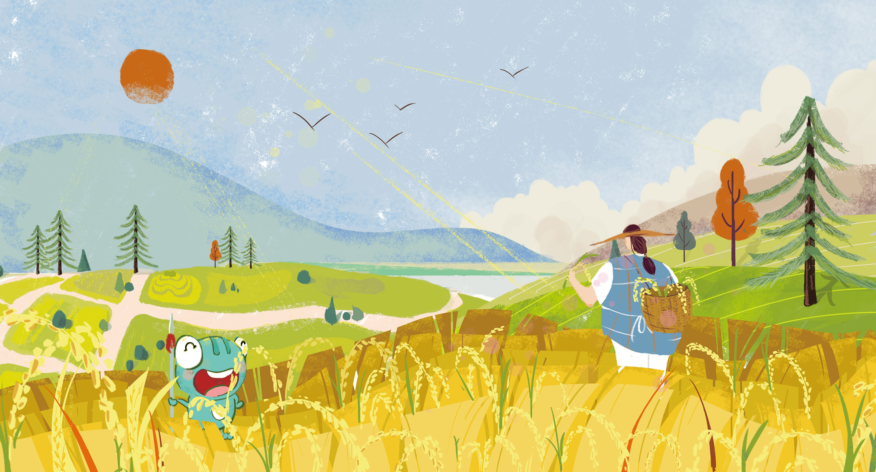 大米插画包装设计