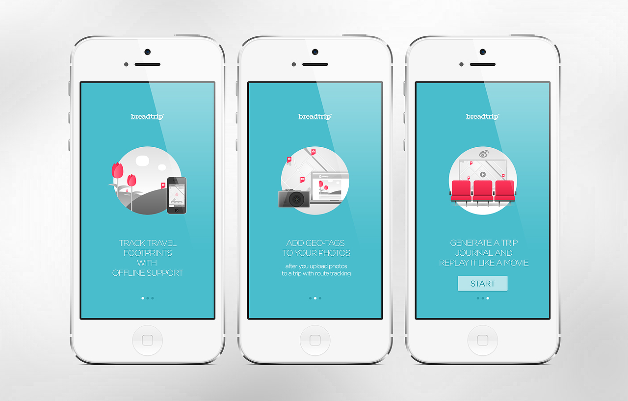面包旅行Breadtrip - User Guide Screen for iPhone 5（图ZNzI2OTA2MA==） - 主题/皮肤 - 站酷设计师XiaolinChen原创素材 - 站酷ZCOOL