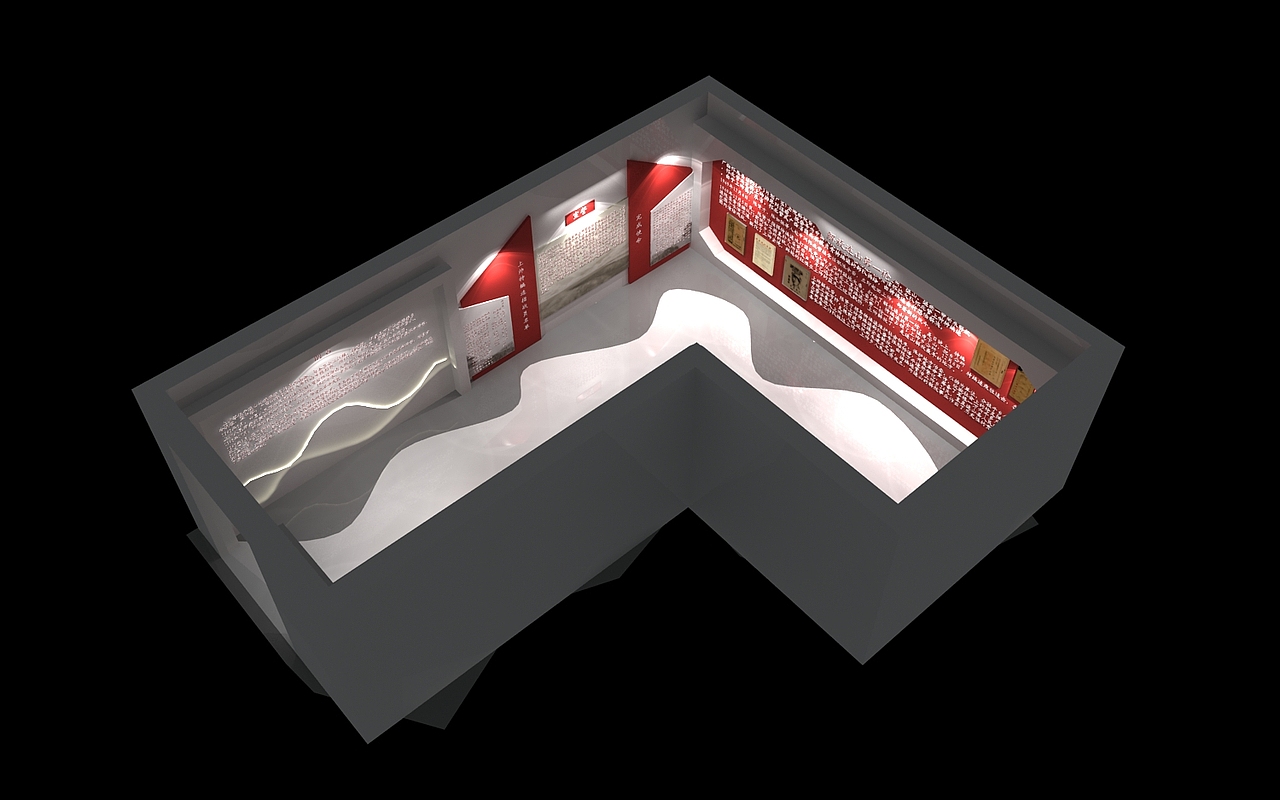 红色文化展示馆设计3.D效果图（图ZMjAxMDIyODEy） - 场景 - 站酷设计师3D设计师NG男原创素材 - 站酷ZCOOL