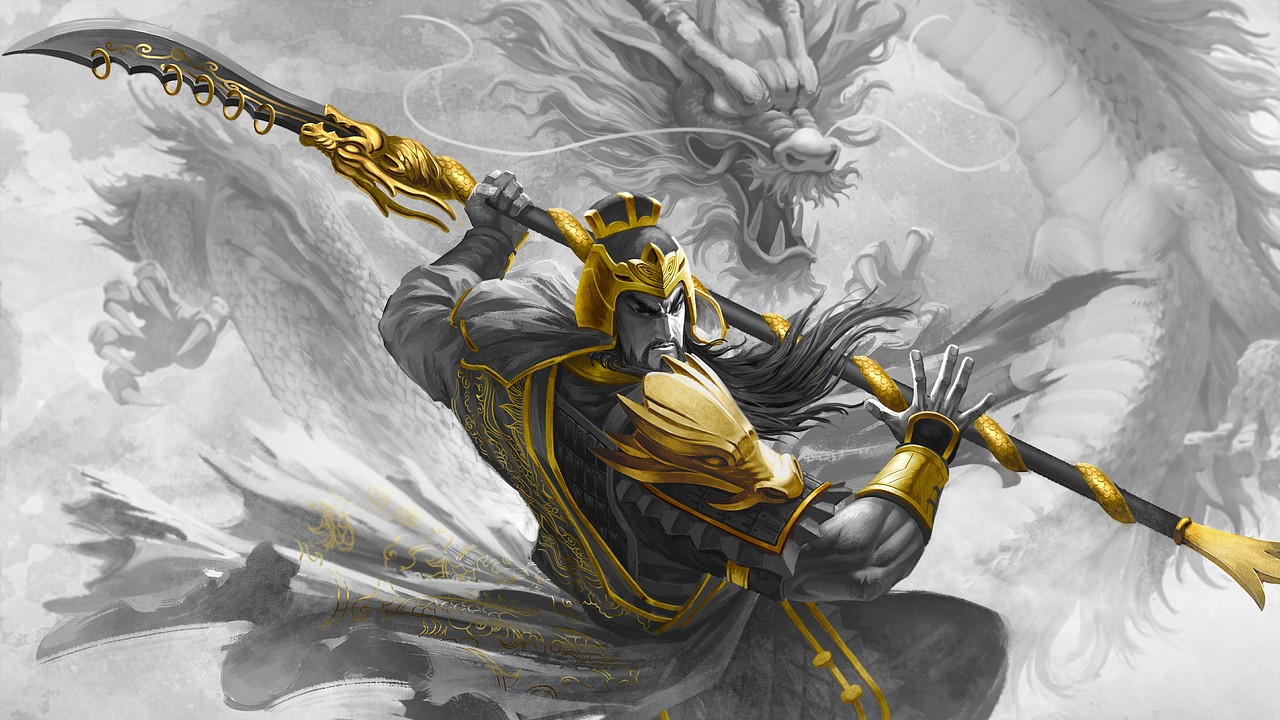 射雕群侠传与真三国无双联动kv海报关羽