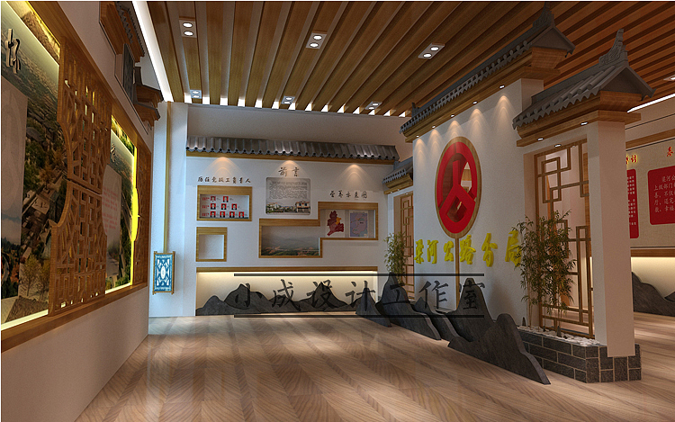 【党建厅设计】效果图案例3（图ZMTE4Mzk4ODMy） - 建筑/空间 - 站酷设计师3D设计联系我原创素材 - 站酷ZCOOL