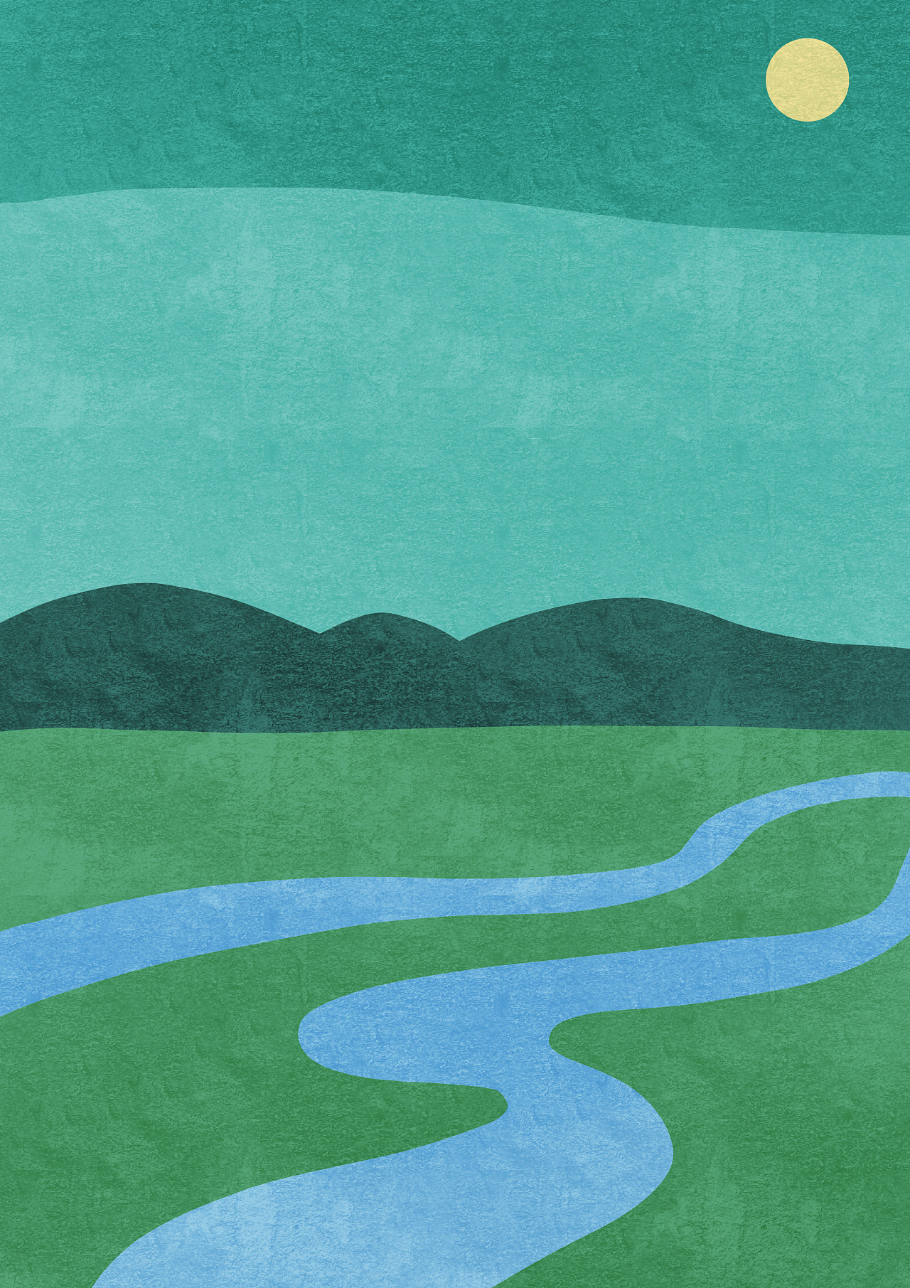 极简风风景插画