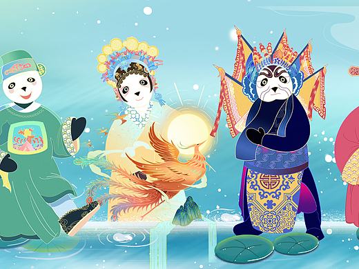国潮插画京剧人物·生旦净丑