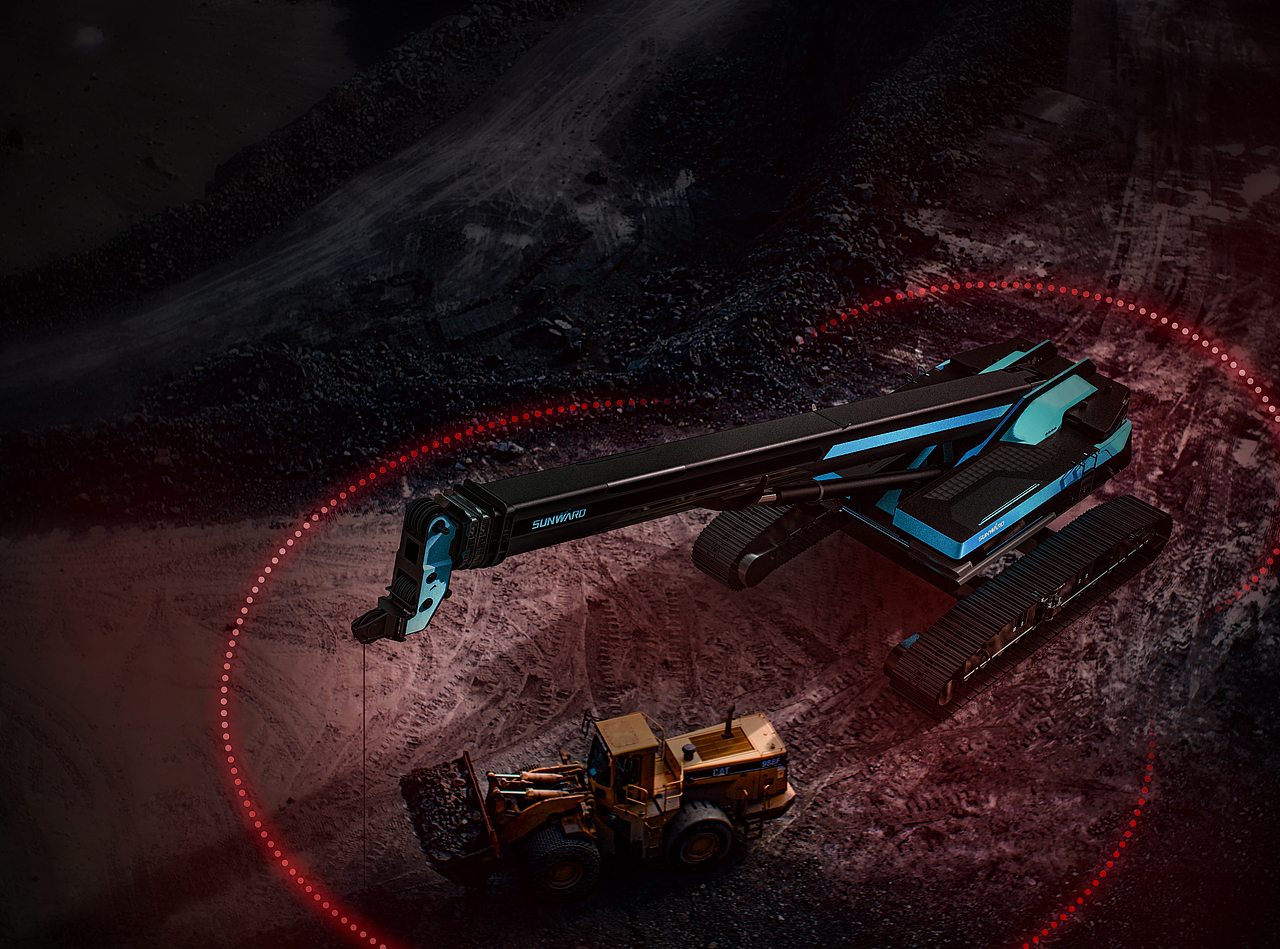 SUNWARD 山河智能 - 5G履带式起重机（图ZMjc3NTMzMjYw） - 工业用品/机械 - 站酷设计师山城SHANCHENG原创素材 - 站酷ZCOOL