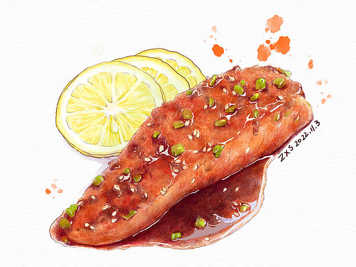 美食插画（个人主页-ZNDc4MTQ1MzI=） - 商业插画 - 站酷设计师菜菜小白zxs原创素材 - 站酷ZCOOL