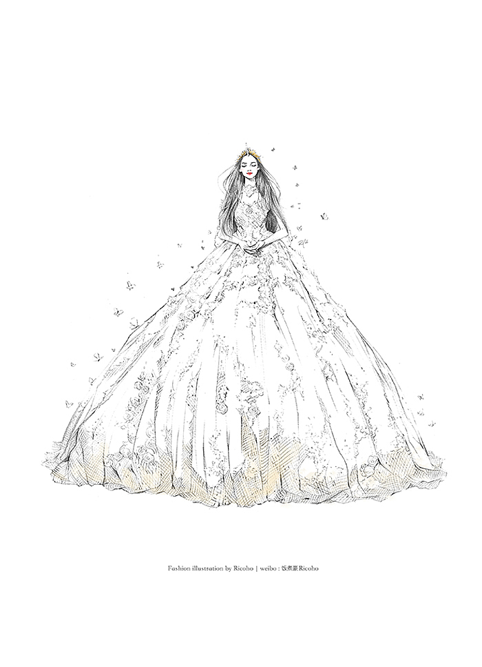 ShiniUni | 独角兽系列高定婚纱插画