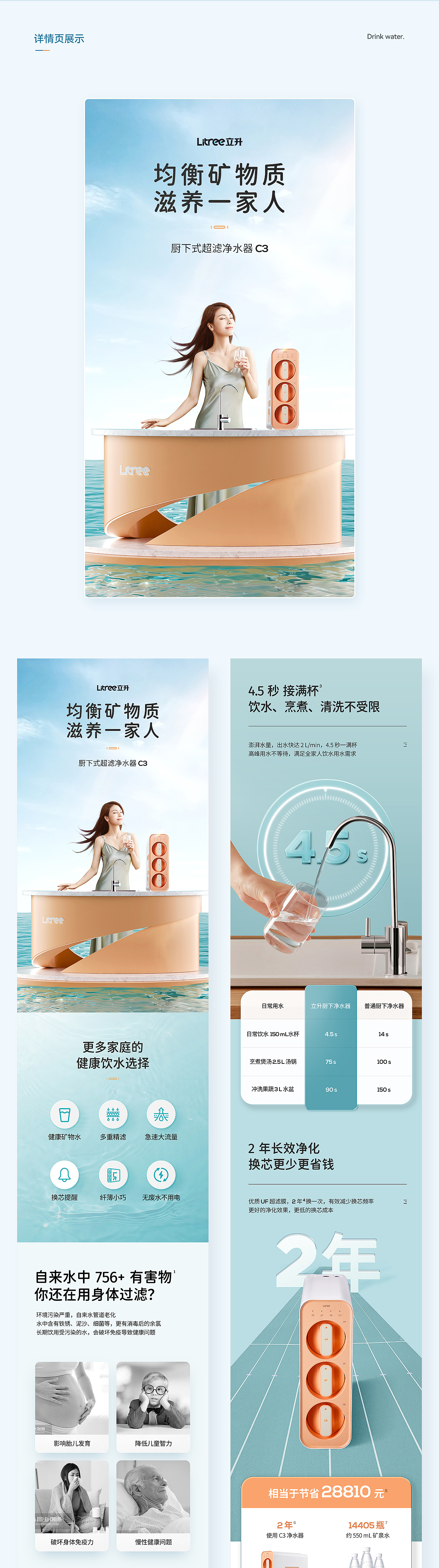 造视创意 X 立升净水器 品牌创意差异化视觉策略分享（图ZMjgyMzI0NTMy） - 电商 - 站酷设计师灵鲲科技AIGC原创素材 - 站酷ZCOOL