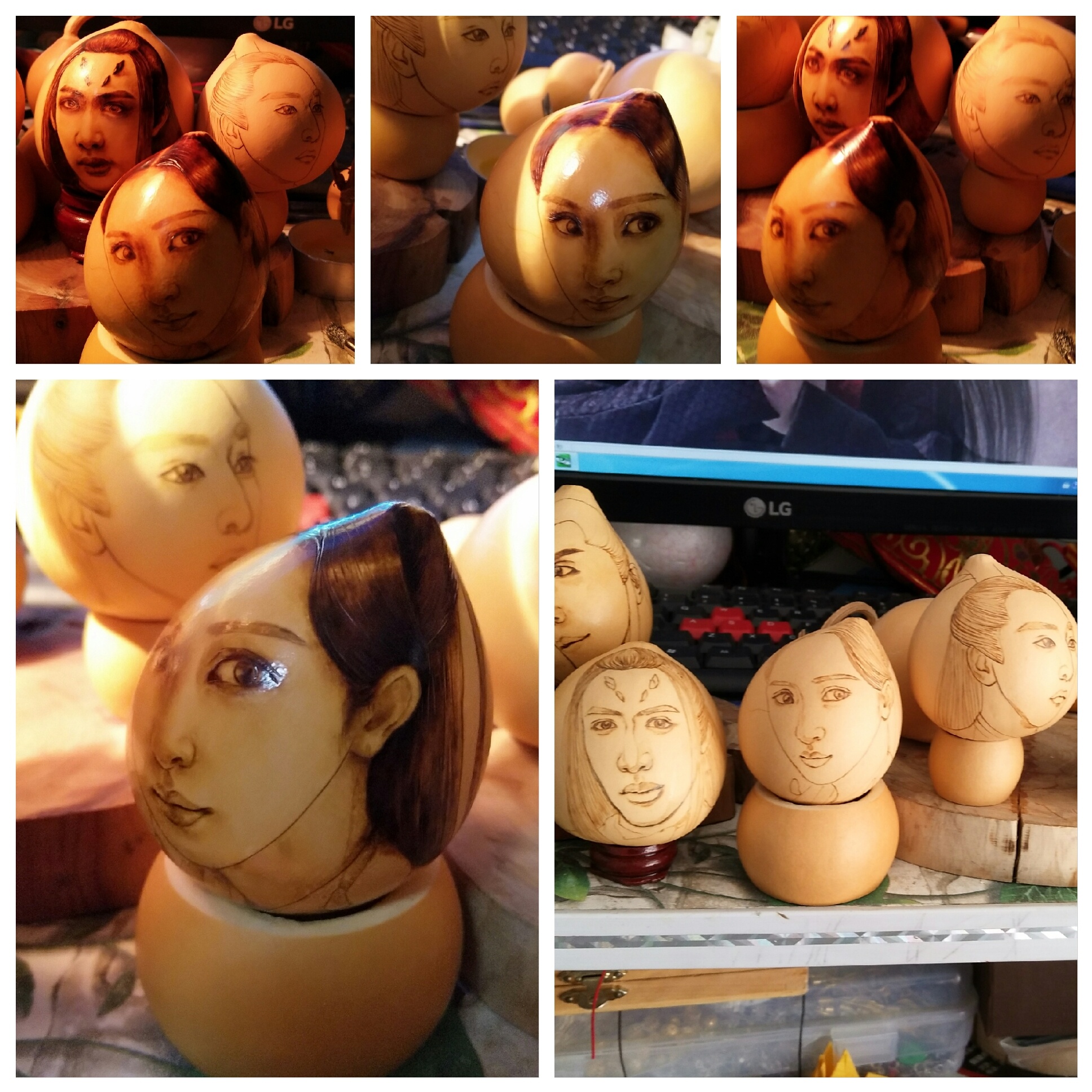 人物葫芦|手工艺|其他手工艺|静儿葫芦烙画 - 原创作品 - 站酷 (zcool