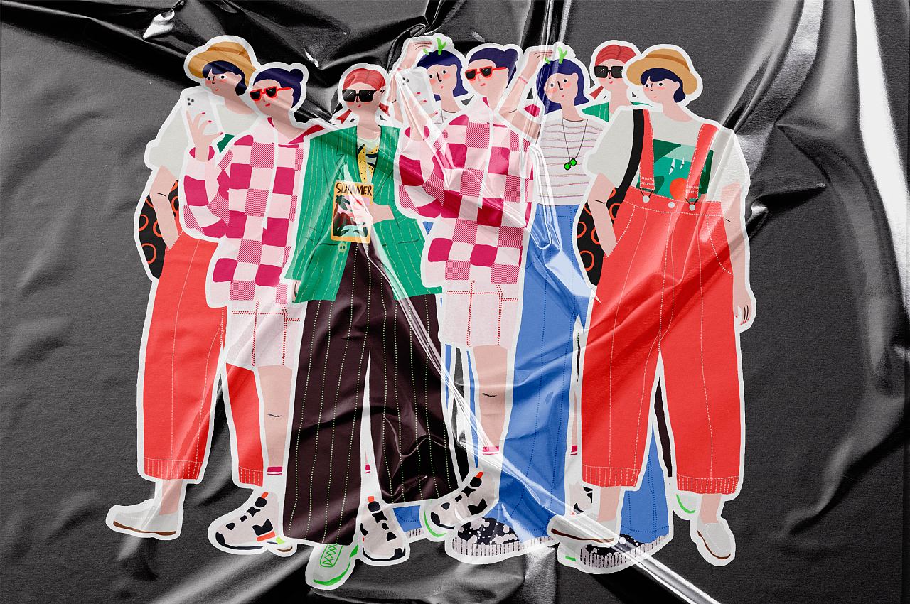 Summer-夏日-人物插画-人物穿搭（图ZMjYyMDM4NjA4） - 创作习作 - 站酷设计师melondan原创素材 - 站酷ZCOOL