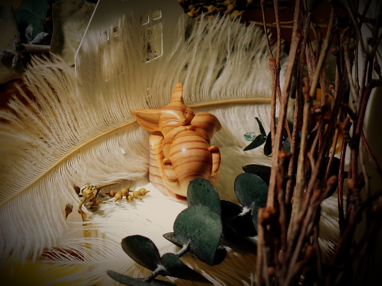 【AT才有喵-小狐狸木雕摆件系列】入梦乡