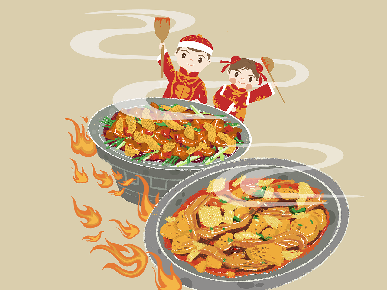 最爱的麻辣干锅|插画|创作习作|pika皮小秋_原创作品-站酷zcool