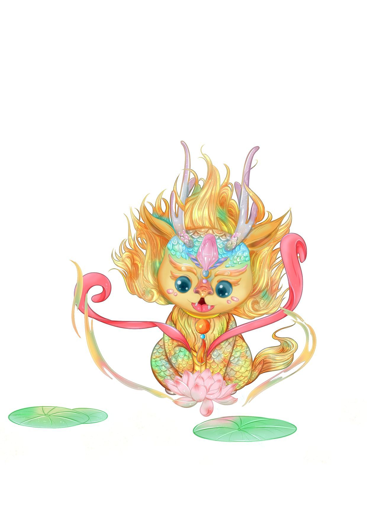 国潮风戏水小麒麟