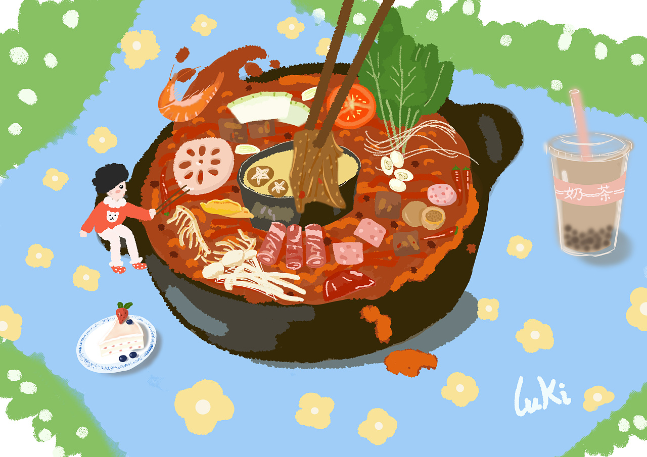 火锅插画