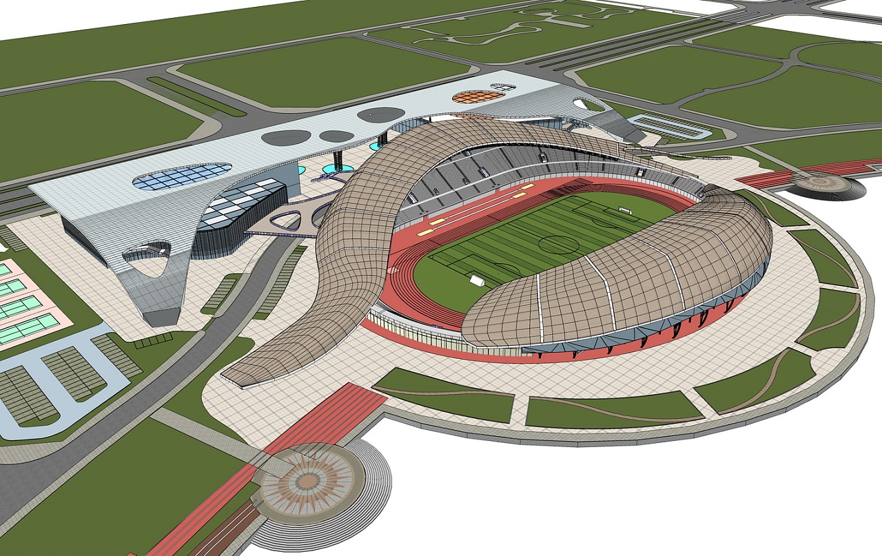 体育馆设计su模型下载