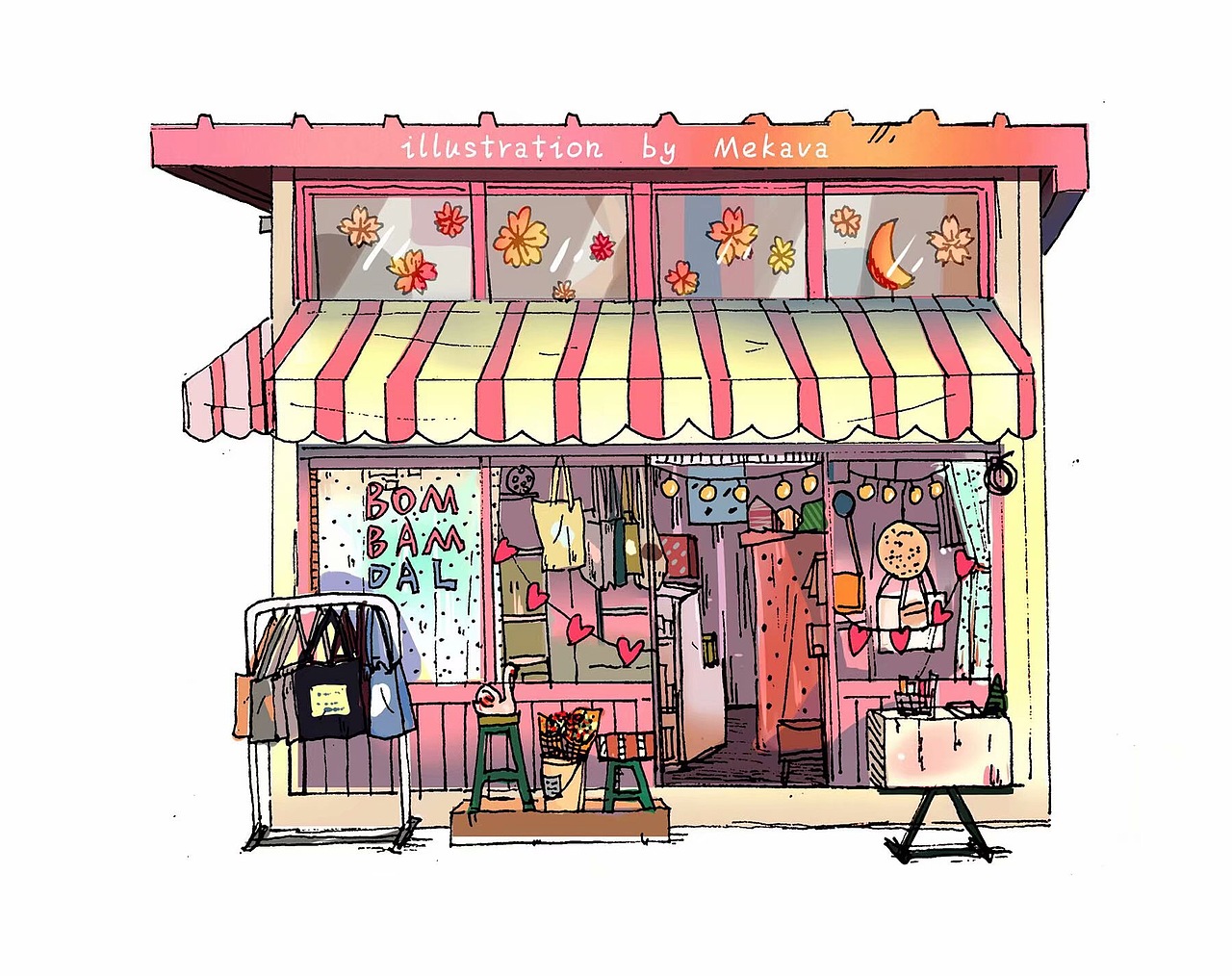 小店铺|插画|创作习作|mekava_原创作品-站酷(zcool)