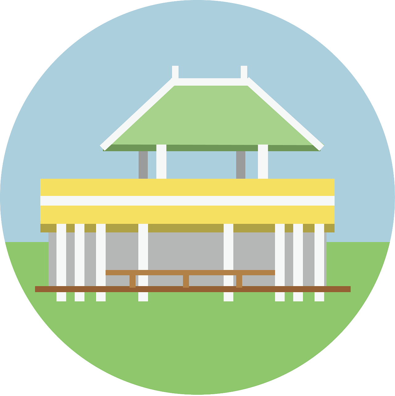 赏心亭和艺术学院教学楼.