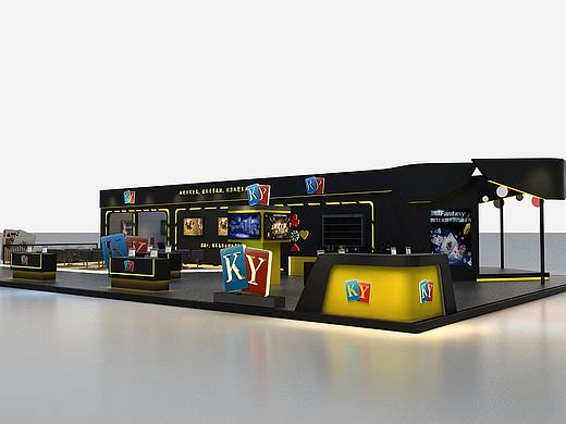 国外大型棋牌展会3D案例分享 展位展厅展台3D效果图