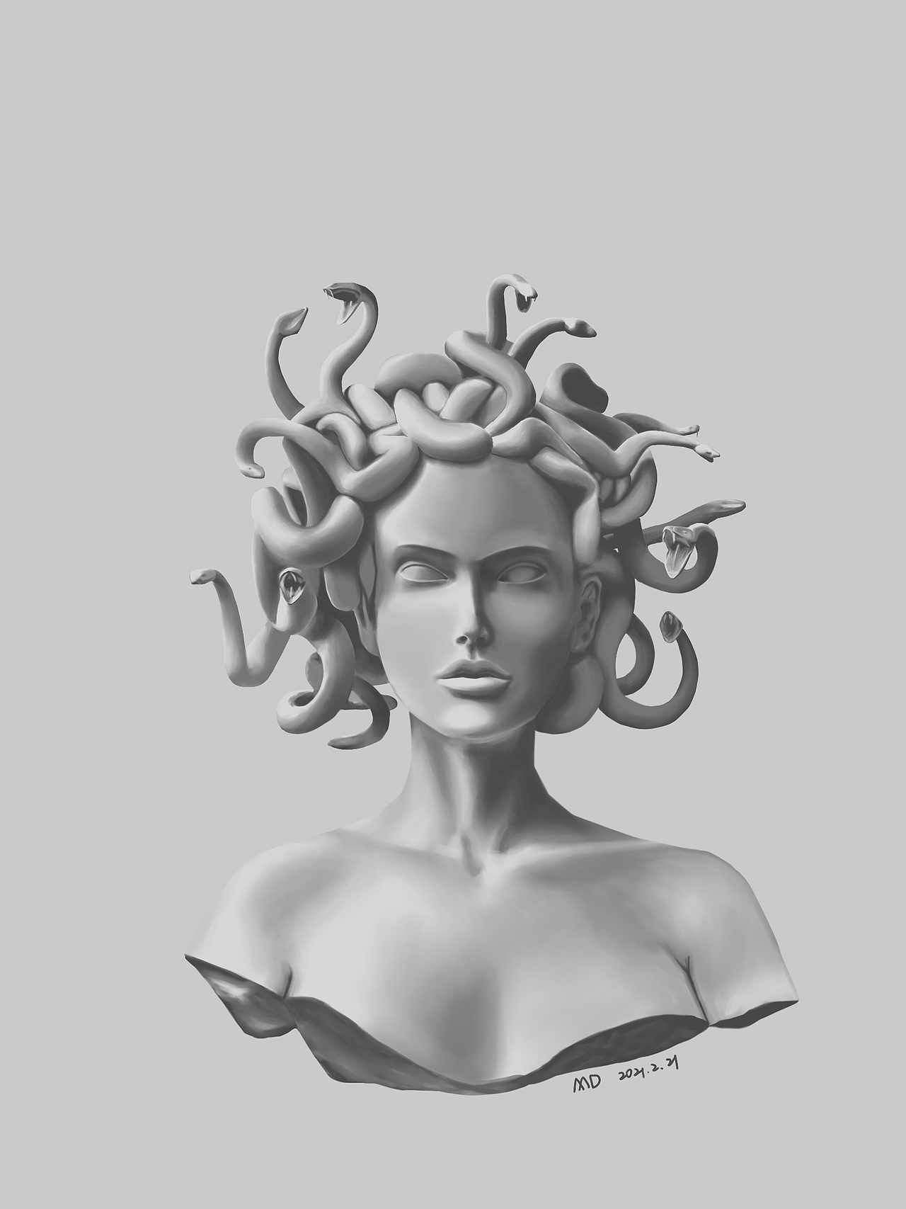 美杜莎（图ZMjQ0NDMyMDQ0） - 创作习作 - 站酷设计师芝麻11原创素材 - 站酷ZCOOL