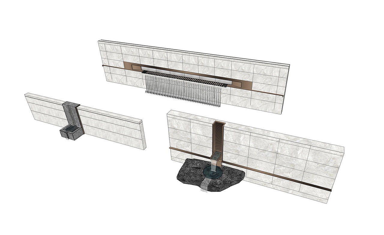 景墙SU模型下载