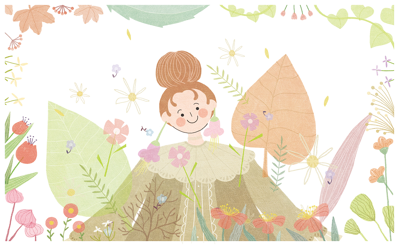 花朵与少女（图ZMjk2MjgxNjQw） - 商业插画 - 站酷设计师HoodedCrane原创素材 - 站酷ZCOOL