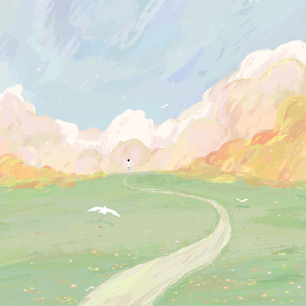 我穿过一片云,我们没有任何交流